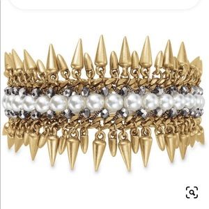 Stella & Dot Gold Pearl Spiked Jacinthe Bracelet